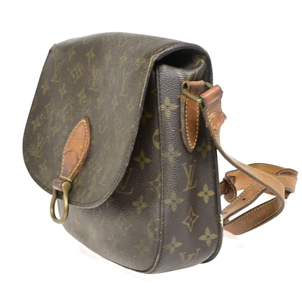 LOUIS VUITTON Saint Cloud GM Shoulder Bag Monogram Leather Brown M51242 63EB718