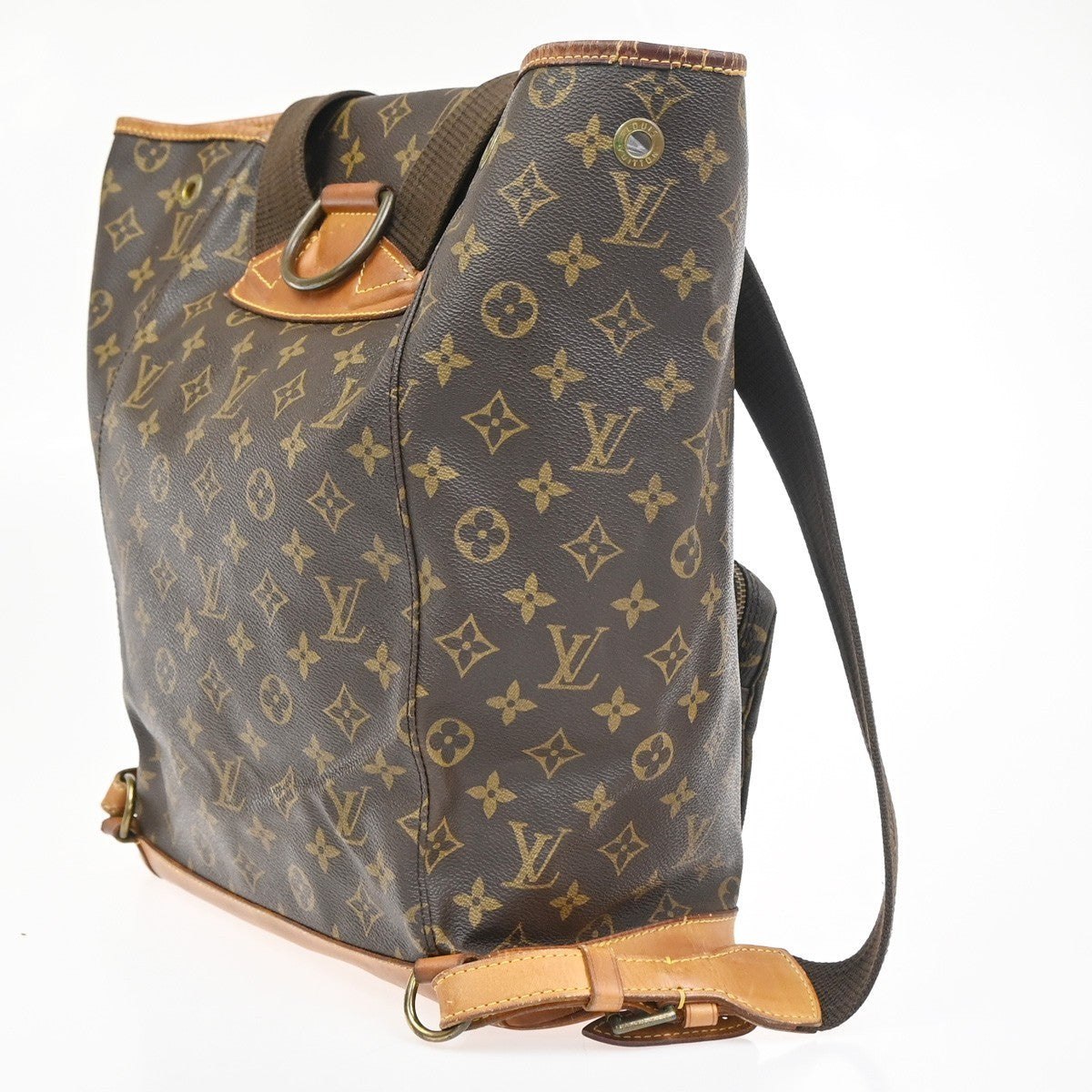 LOUIS VUITTON Montsouris GM Backpack Bag Monogram Leather Brown M51135 64ZA353