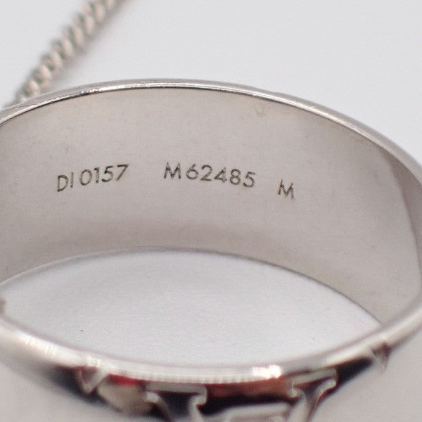 LOUIS VUITTON  Logo Ring Pendant Long Necklace Monogram SHW Italy M62485 34MA183