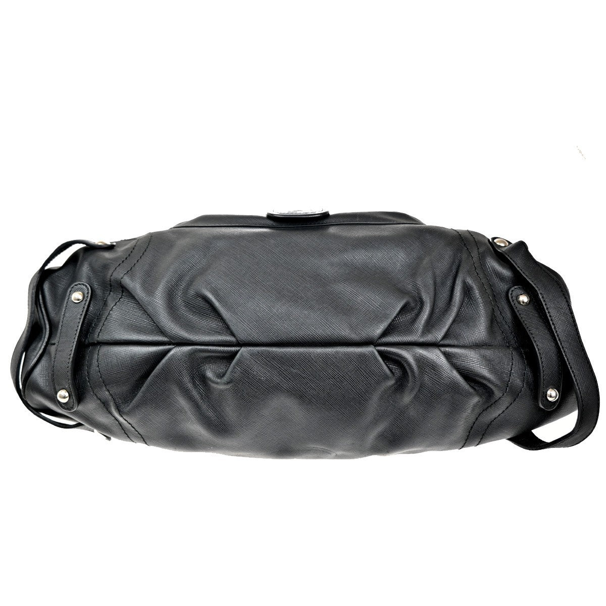 SALVATORE FERRAGAMO Gancini Shoulder Hand bag Leather Black Italy SHW 02TA394