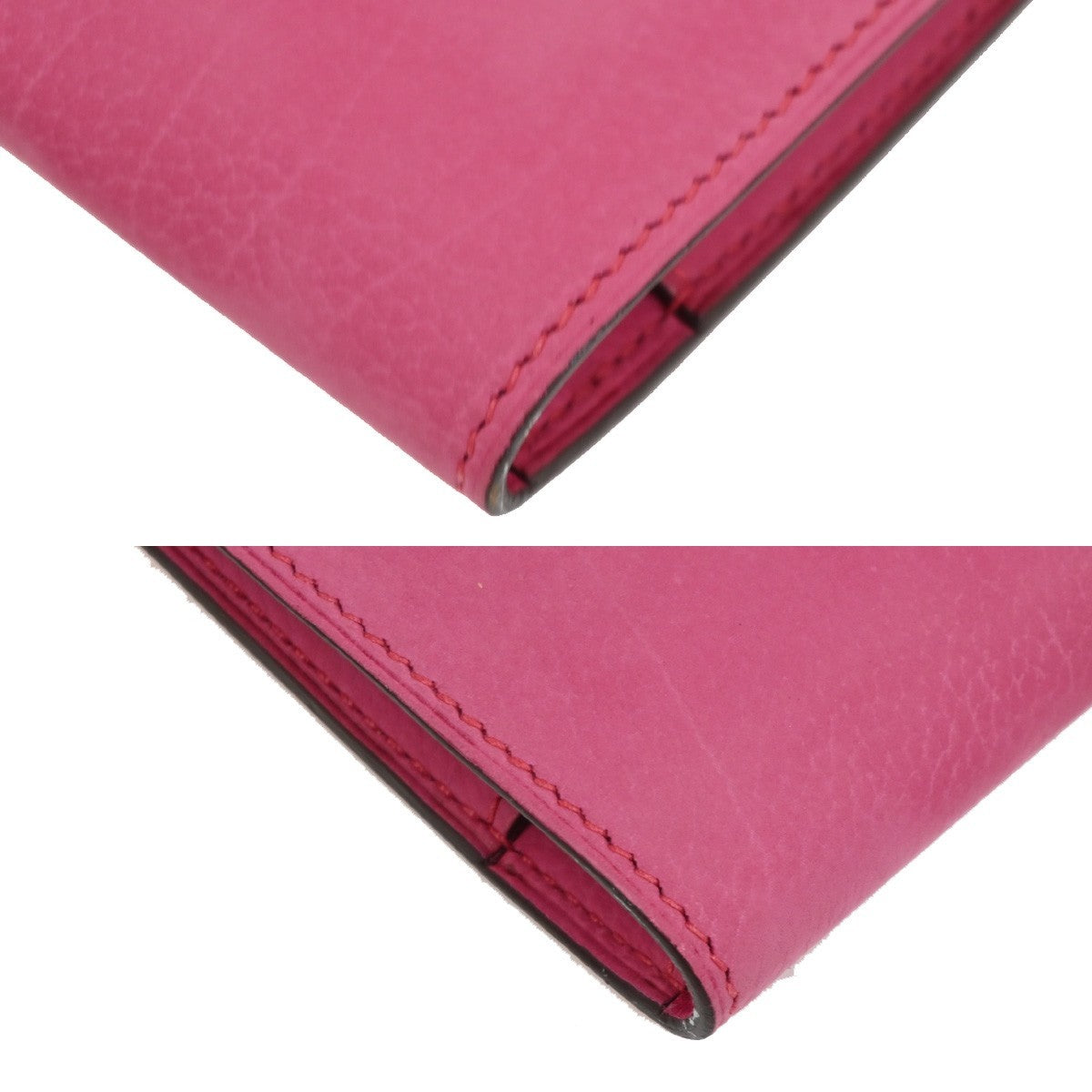 HERMES Dogon Long Bifold Wallet Eversoft Leather Pink France  square J 92TA690