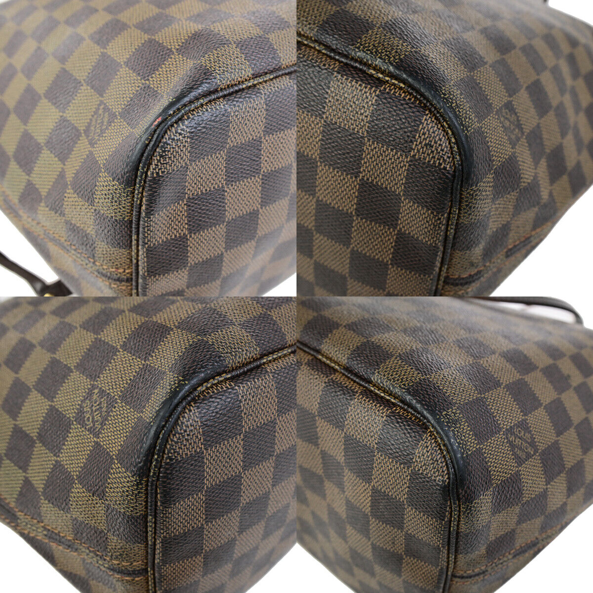 LOUIS VUITTON Neverfull MM Shoulder Tote Bag Damier Leather Brown N51105 79SJ502