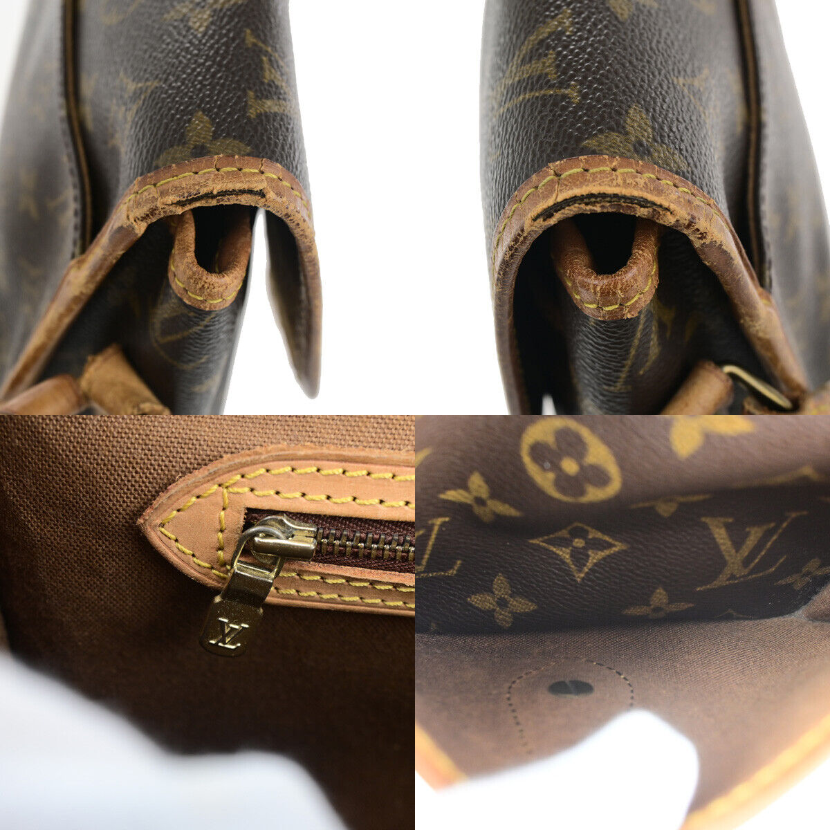 LOUIS VUITTON Gibeciere MM Shoulder Bag Monogram Leather Brown M42247 36YF451