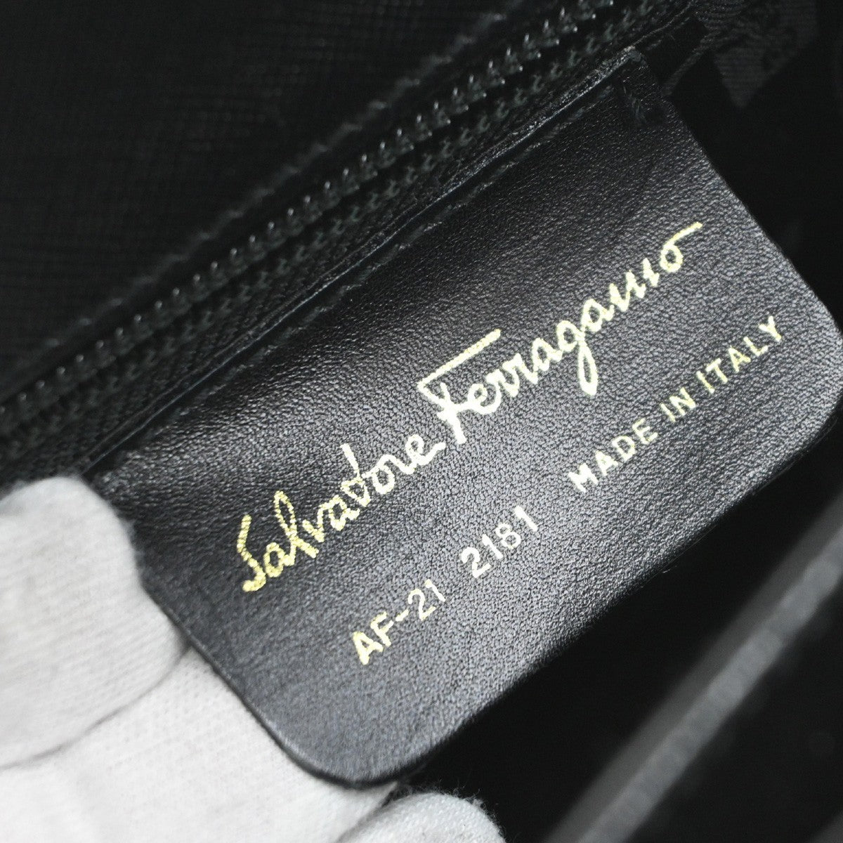 SALVATORE FERRAGAMO Logo Gancini Mini Hand Bag Leather Black GHW Italy 38EG303
