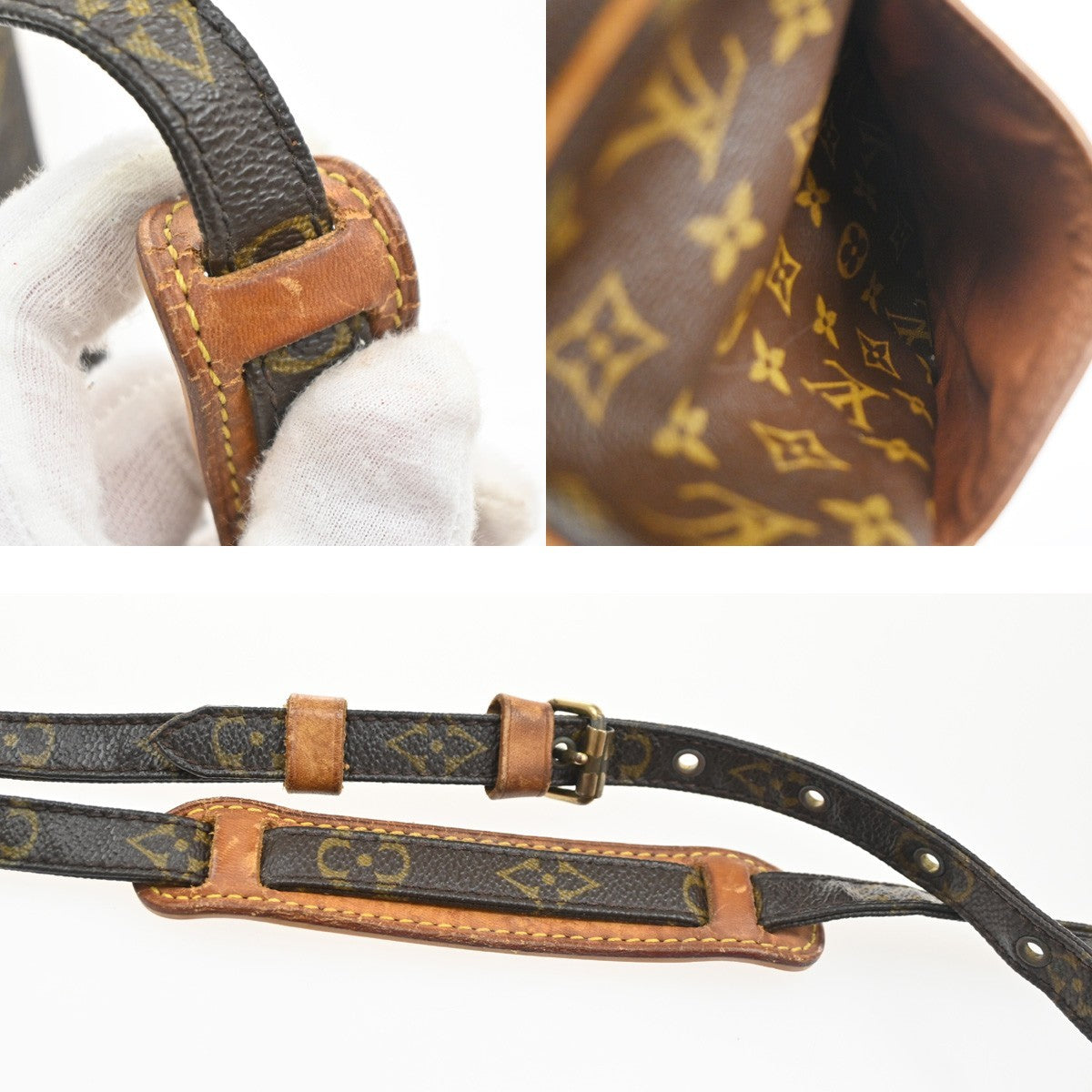LOUIS VUITTON Danube Shoulder Bag Monogram Leather Brown France M45266 69SA146