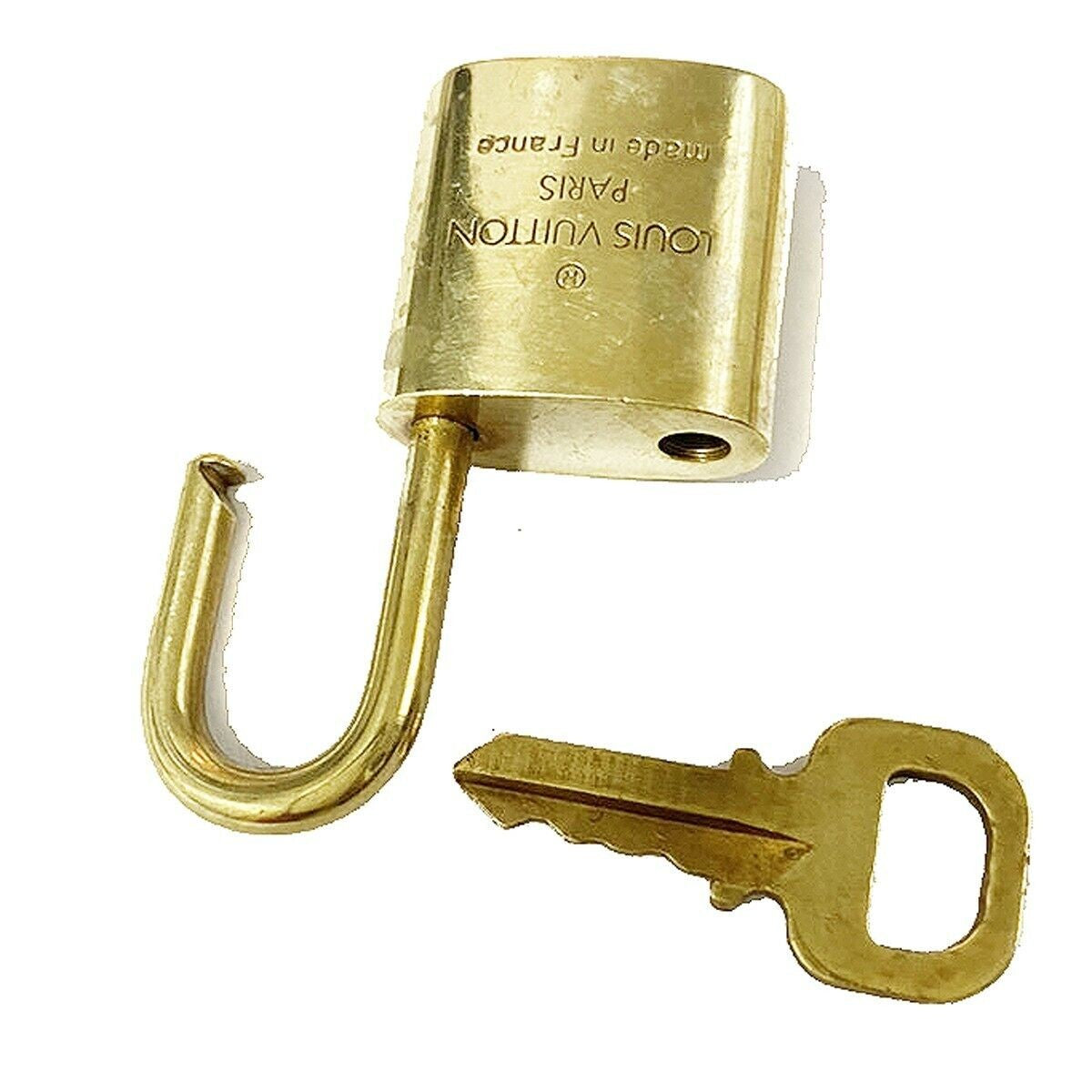 LOUIS VUITTON LV 10 SET PADLOCK KEY BAG CHARM CADENA GOLD-PLATED FRANCE 35MT008