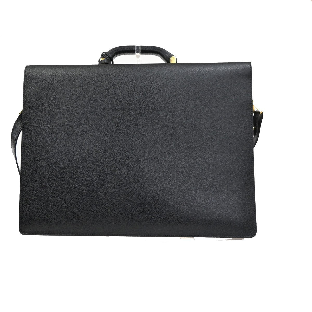 SALVATORE FERRAGAMO 2way Shoulder Hand Bag Briefcase Leather Black Italy 63KD172