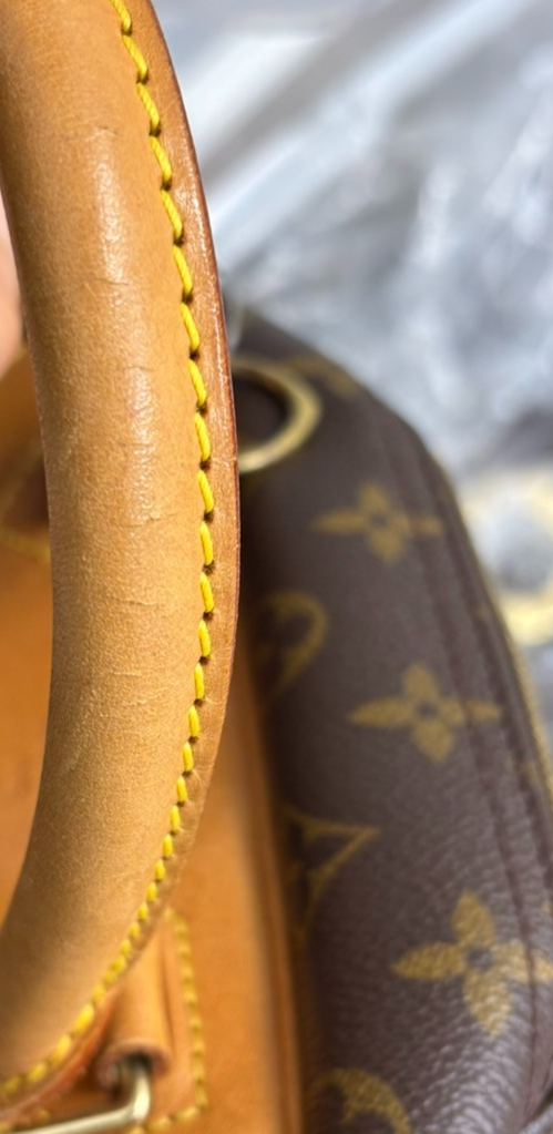 LOUIS VUITTON LV Logo Deauville Hand Bag Monogram Leather Brown M47270 75TA107
