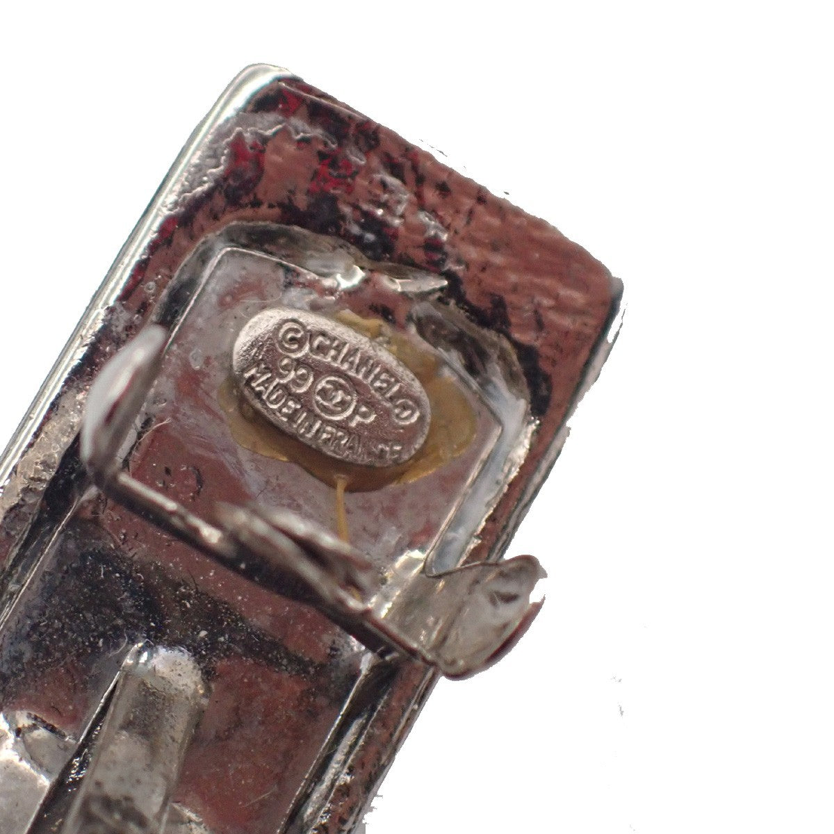 CHANEL Logo Hair Clip Barrette Accessory 99P Silver Made in France 64RQ089