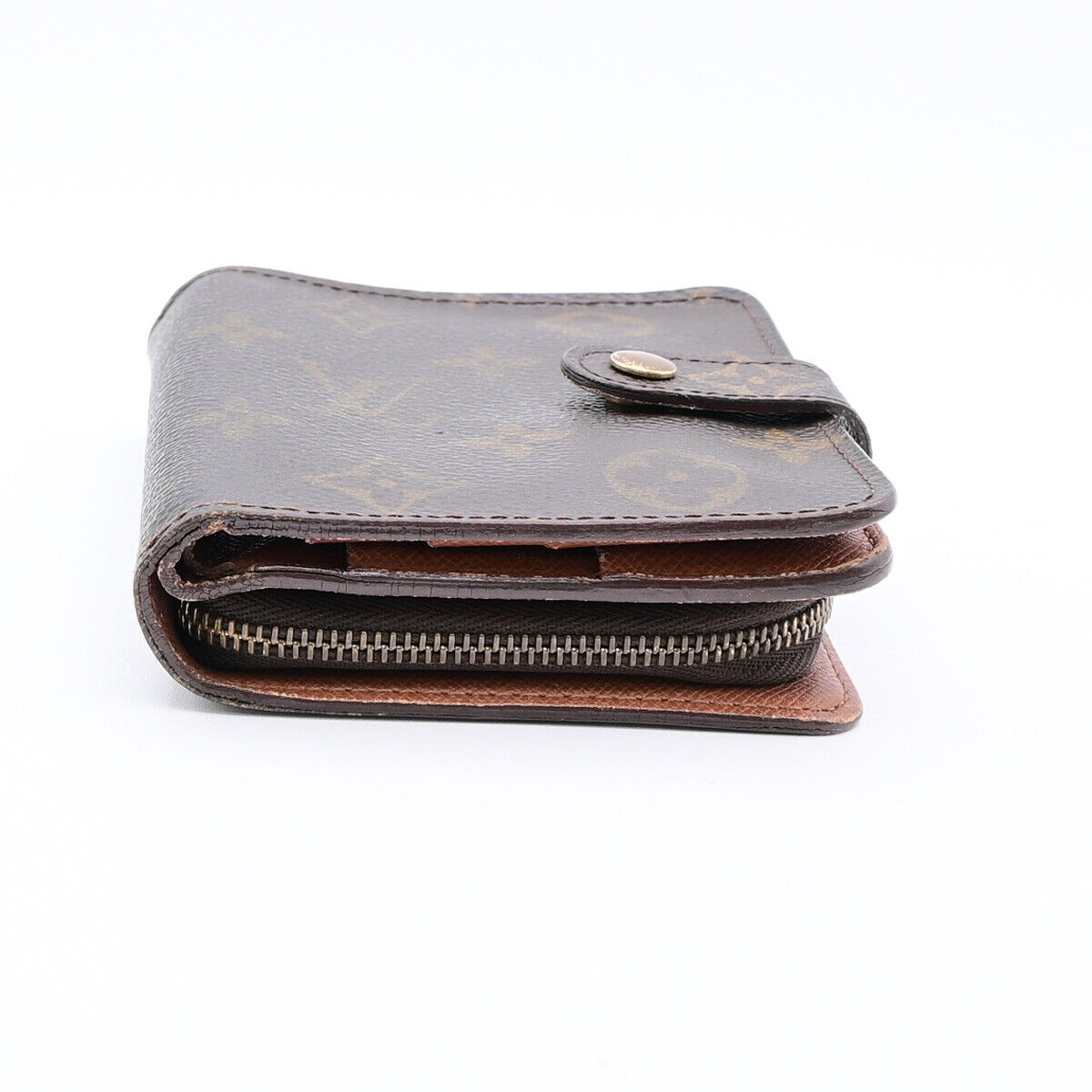 LOUIS VUITTON Compact Zip Bifold Wallet Monogram Leather Brown M61667 08YE810
