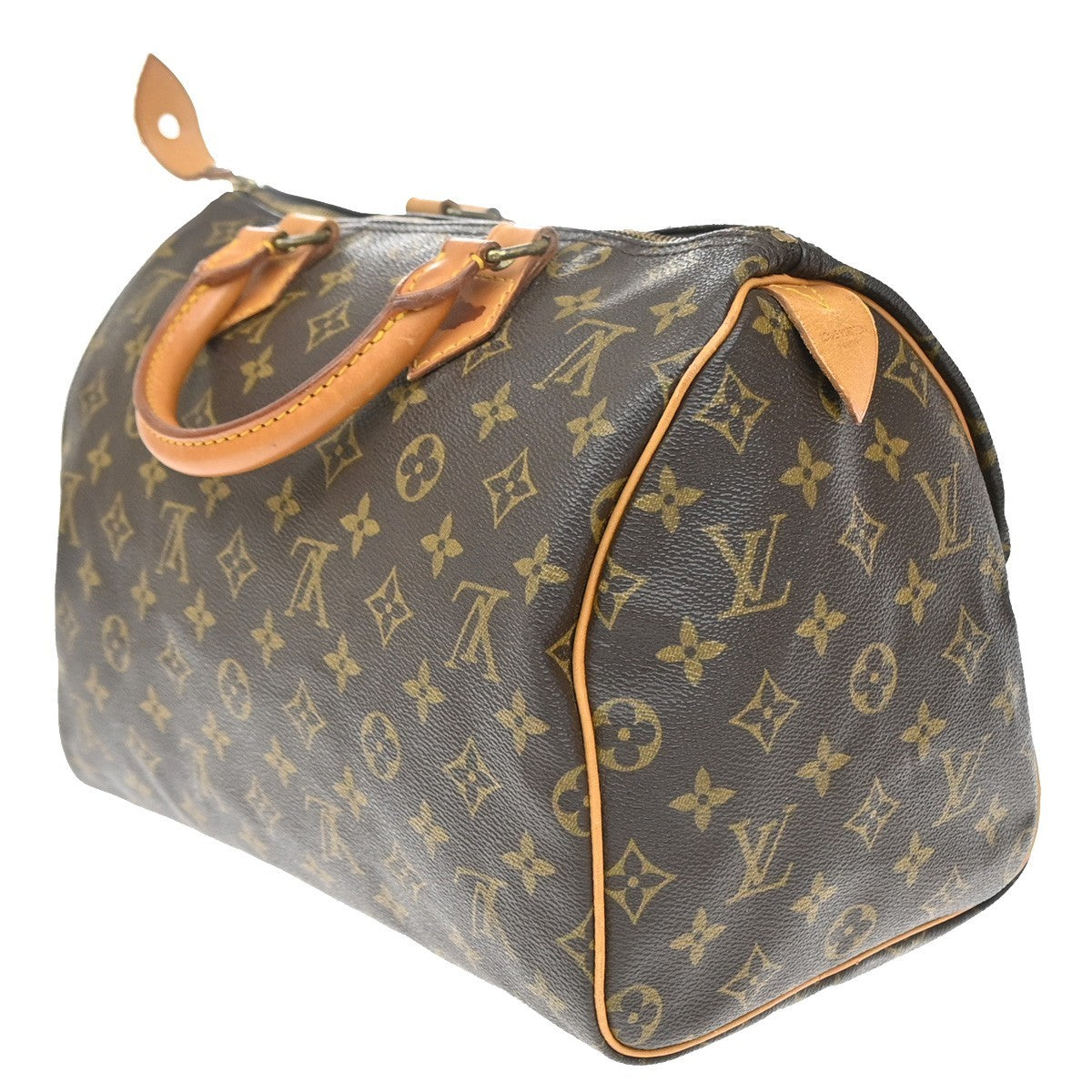 LOUIS VUITTON Speedy 30 Travel Hand Bag Monogram Leather Brown M41526 12YJ244