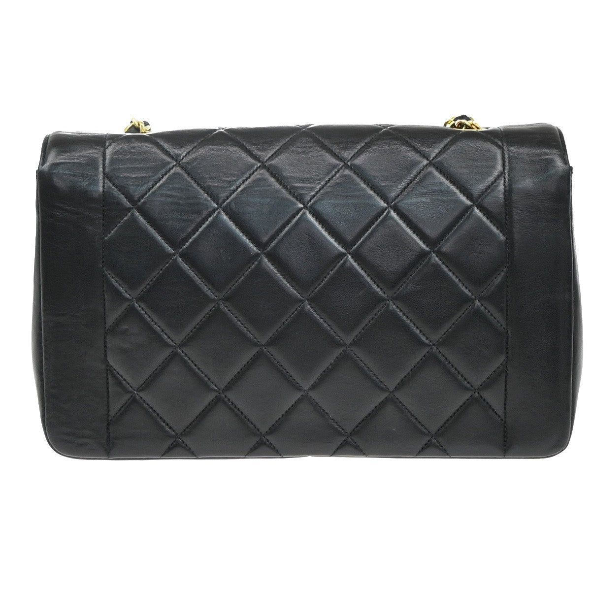 CHANEL Diana Matelasse 25 Chain Shoulder Bag Leather Black GHW Vintage 342RF657