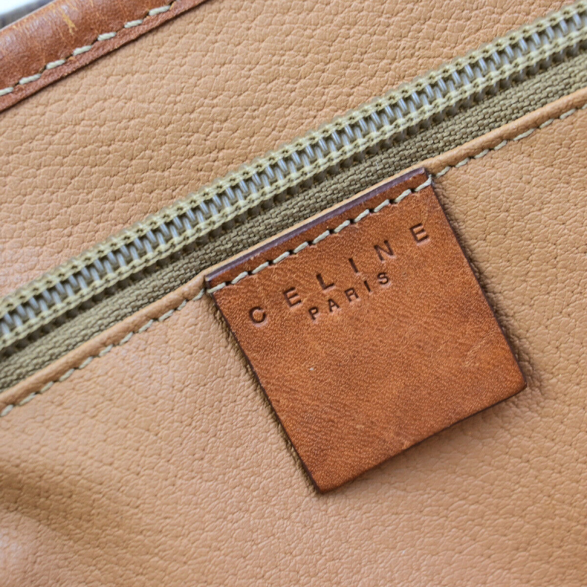 CELINE Logo Macadam Pattern Shoulder Tote Bag PVC Leather Brown GHW 67YG537