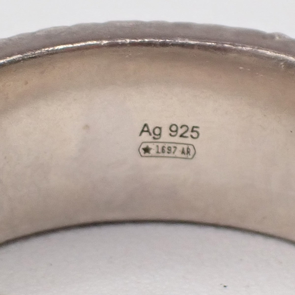 GUCCI GG Marmomt Logo Ring Silver 925 Italy Accessories Size JP 17/ US 8 66MA181