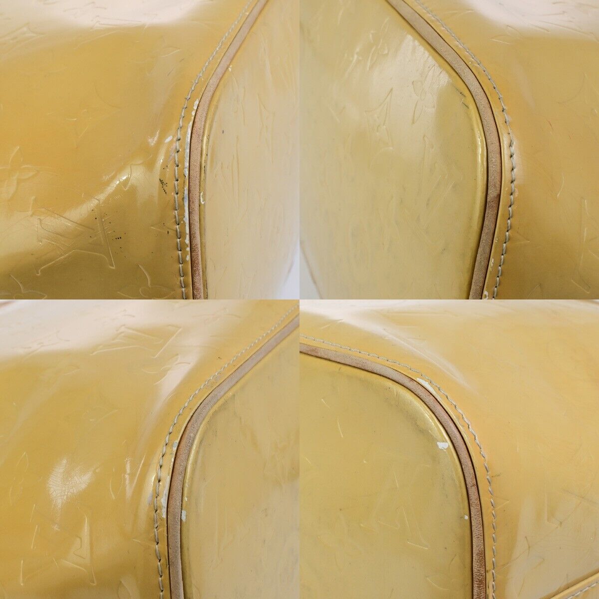 LOUIS VUITTON Houston Shoulder Bag Monogram Vernis Leather Beige M91004 60KA461