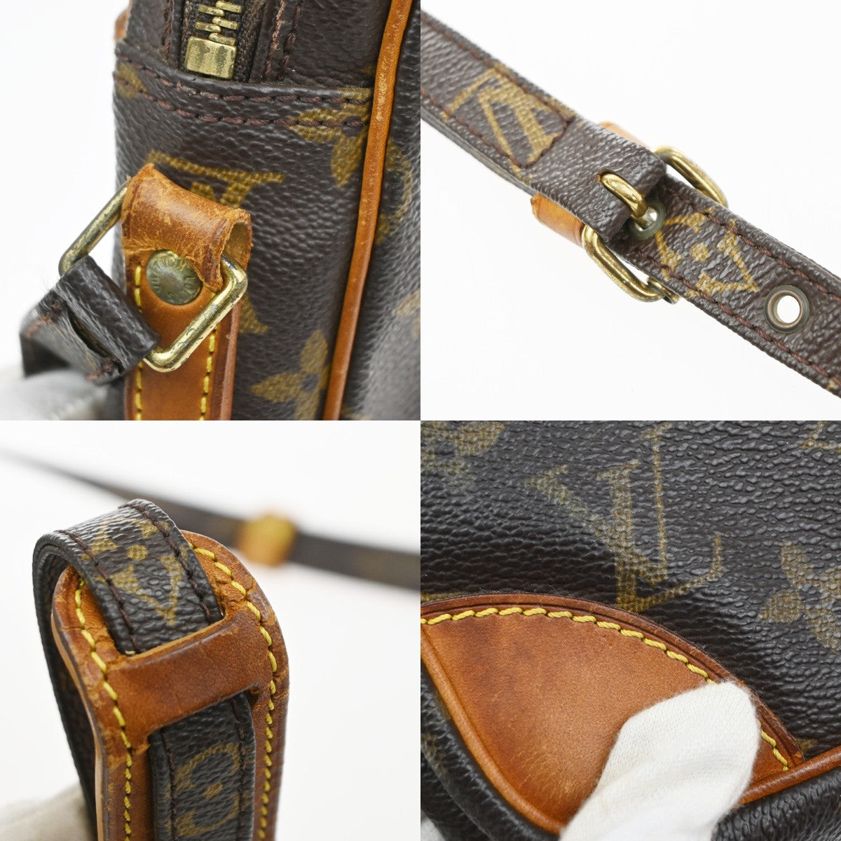LOUIS VUITTON Danube Shoulder Bag Monogram Leather Brown France M45266 33MA645