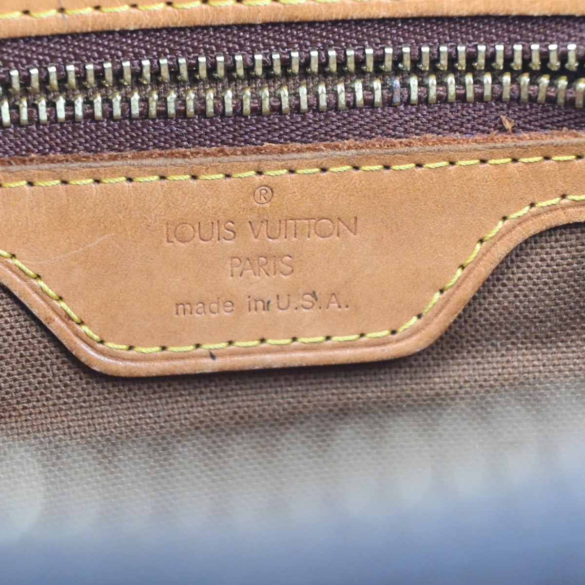 LOUIS VUITTON Cabas Piano Shoulder Bag Monogram Leather Brown USA M51148 82CA802