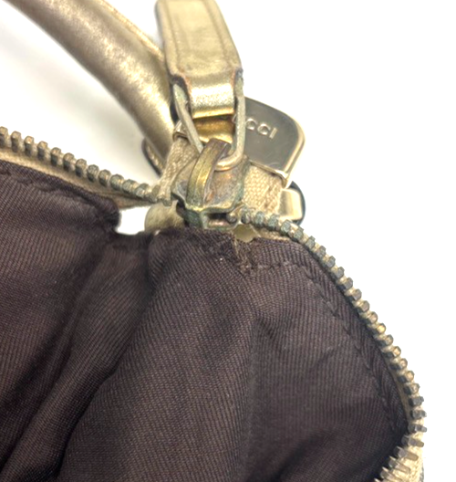 GUCCI Logo Abbey GG Shoulder Hand Bag Canvas Leather Gold GHW Italy 04MA154