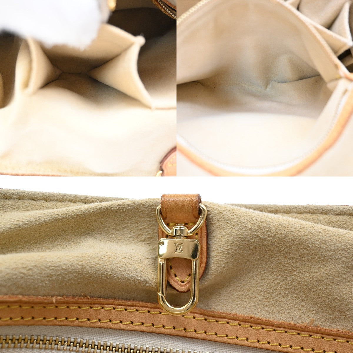 LOUIS VUITTON Hampstead PM Shoulder Bag Damier Azur Leather White N51207 18PA107