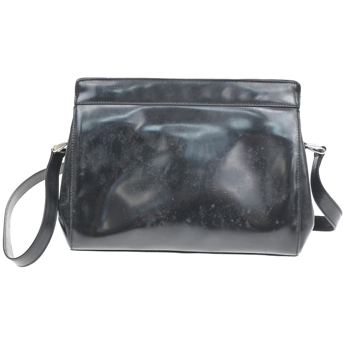 GUCCI Logo Crossbody Shoulder Hand Bag Leather Black SHW Italy 09CB018