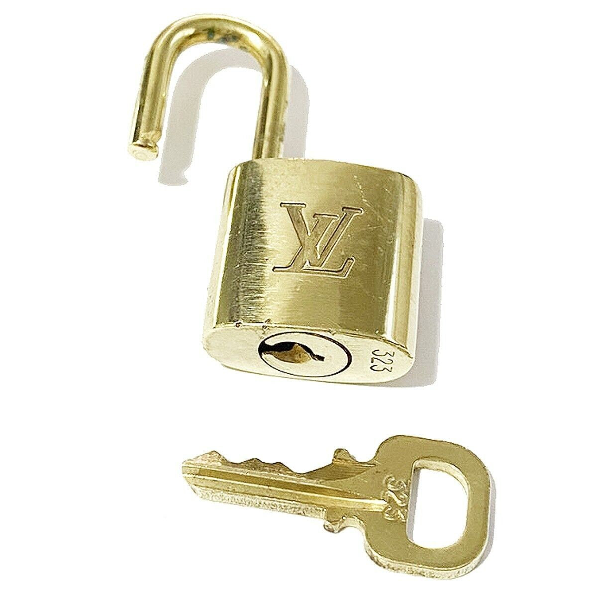 LOUIS VUITTON LV 10 SET PADLOCK KEY BAG CHARM CADENA GOLD-PLATED FRANCE 35MT225
