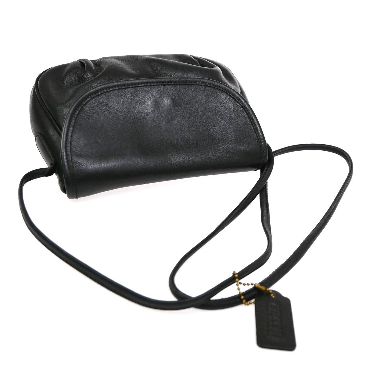 COACH Logo Crossbody Mini Shoulder Bag  Leather Black GHW 214 USA 07YH851