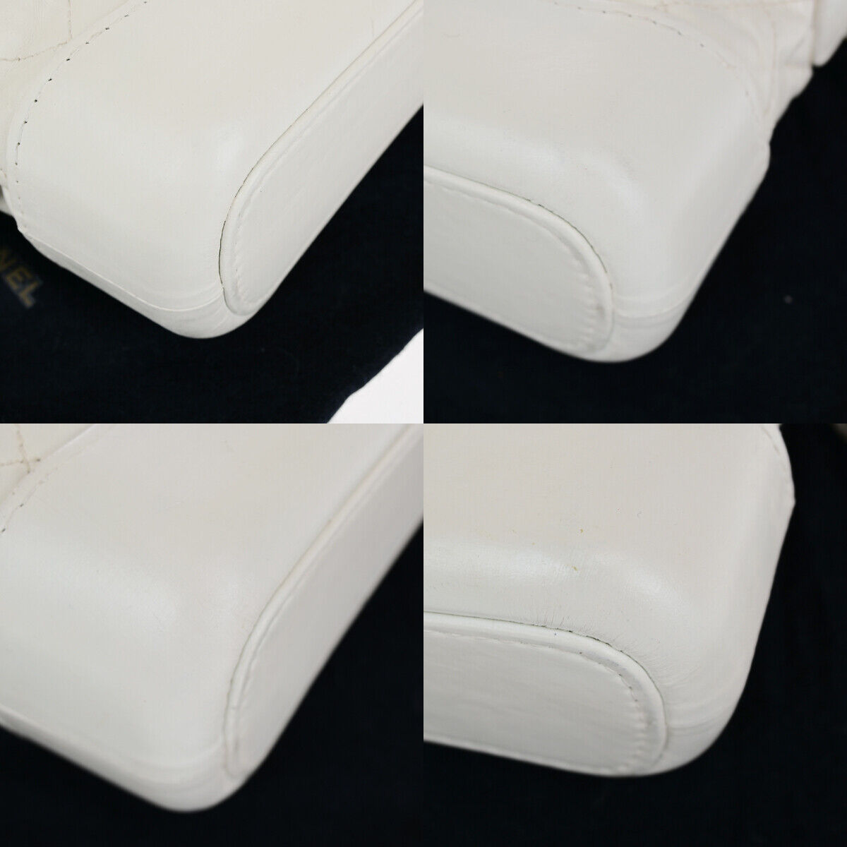 CHANEL CC Logo Gabrielle Chain Shoulder Bag Leather White Italy 685RK695