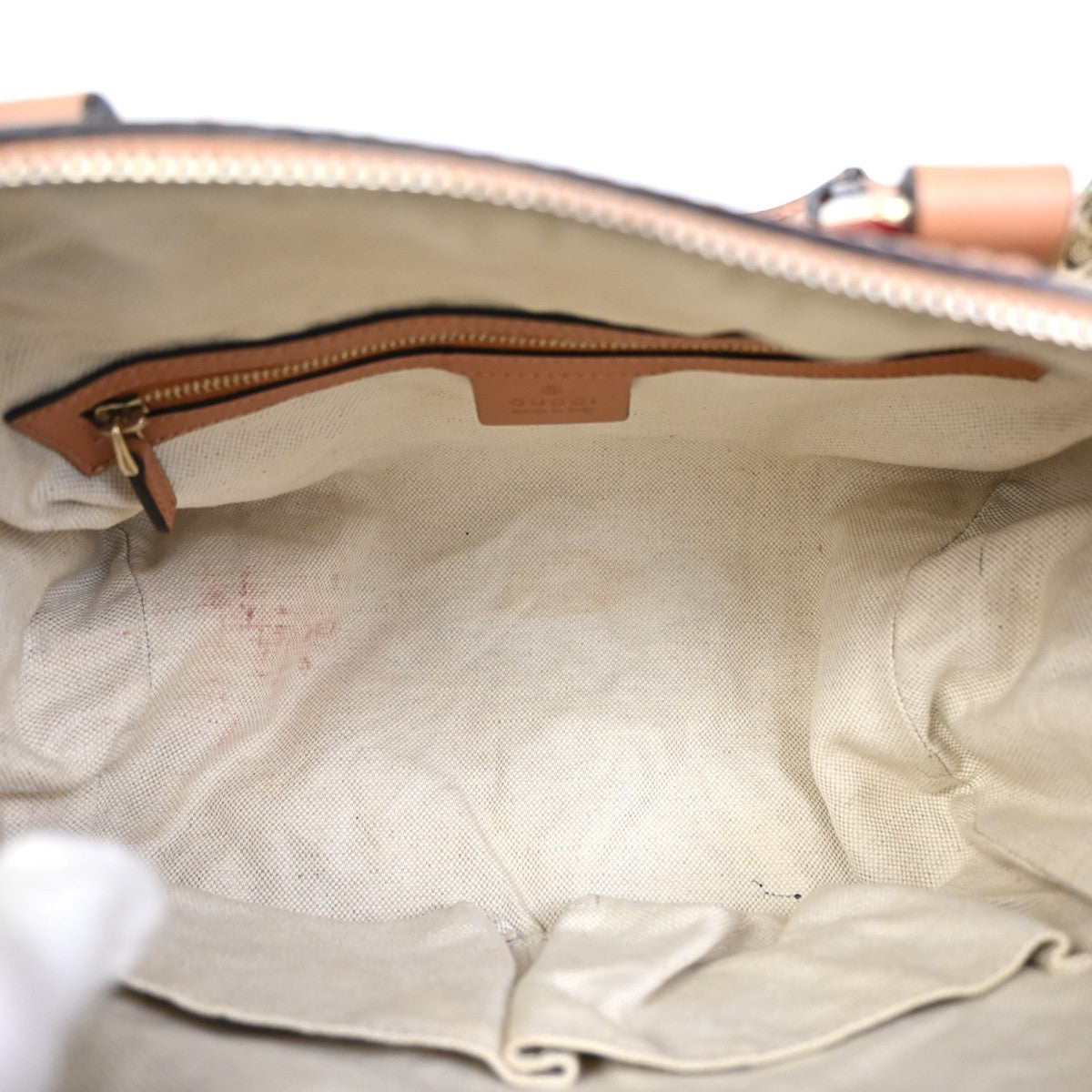 GUCCI GG Sherry 2Way Tote Shoulder Hand Bag Canvas Leather Brown Italy 72ZA104