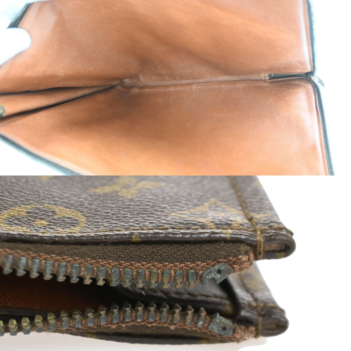 LOUIS VUITTON Poche Documents Clutch Bag Monogram Leather Brown M53456 61CA947