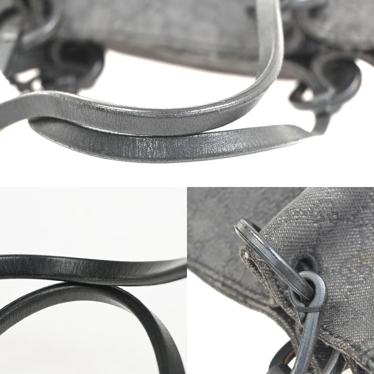 GUCCI Logo GG Pattern Shoulder Bag Accessory Pouch Canvas Leather BK 02CA780