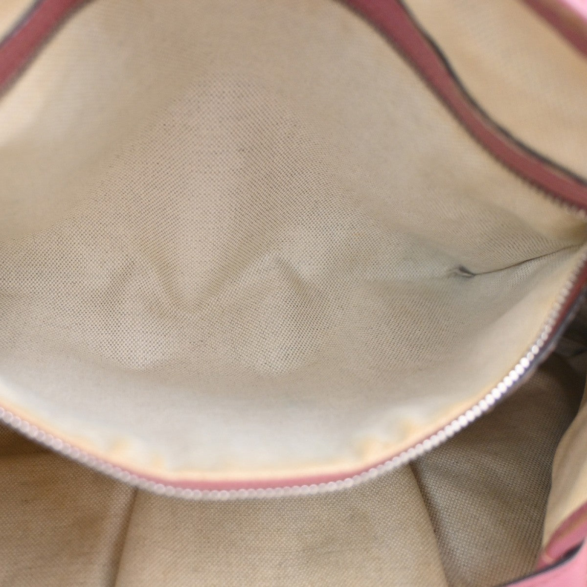 GUCCI GG Canvas Shoulder Tote Bag Leather Canvas Beige Pink Italy 02CB011