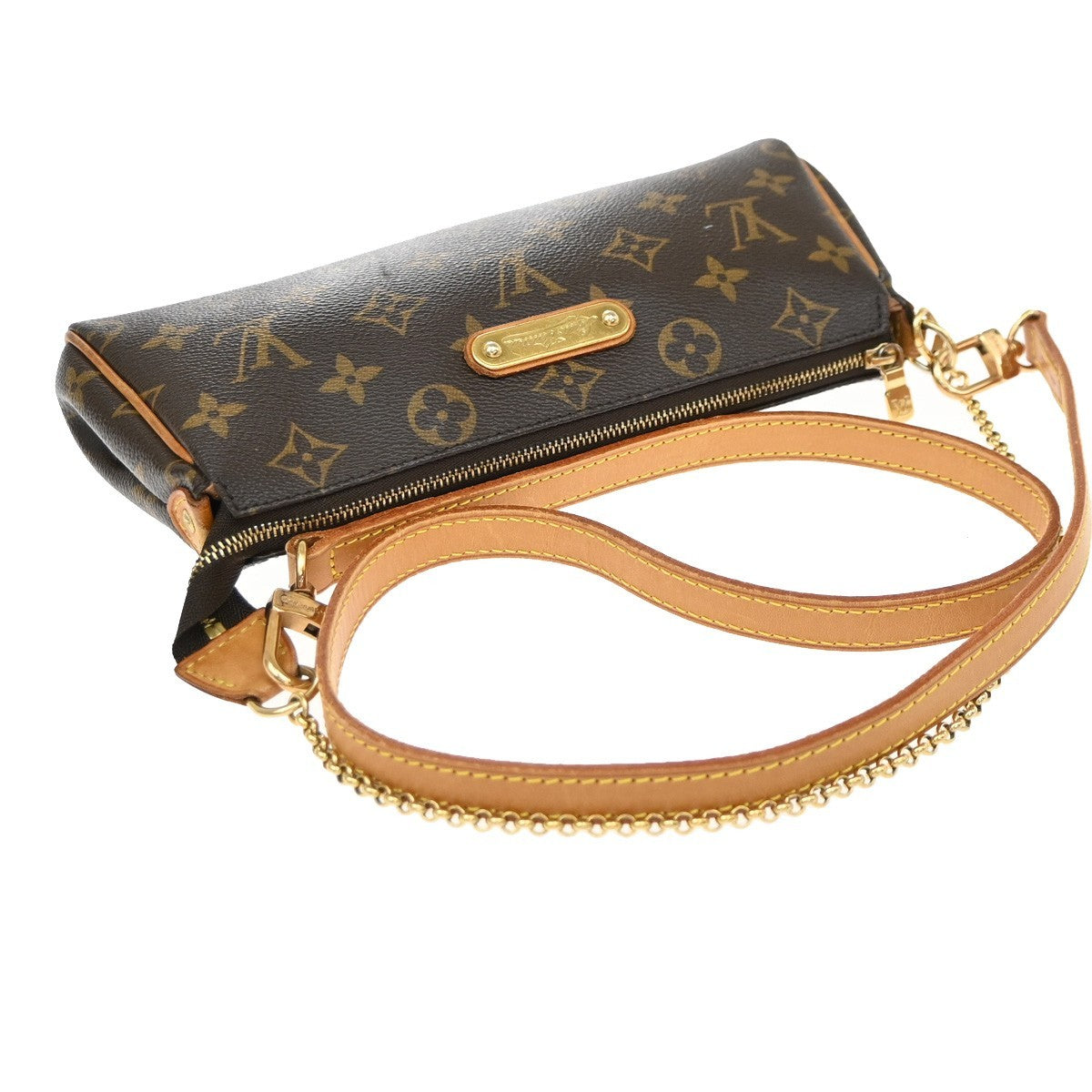 LOUIS VUITTON Eva 2Way Chain Shoulder Bag Monogram Leather Brown M95567 601RQ097