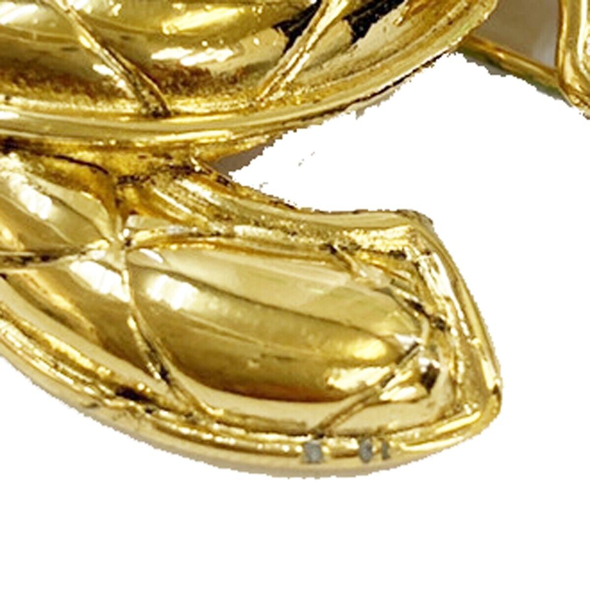 CHANEL CC Logo Matelasse Pin Brooch Gold France Accessory Vintage 90EA456