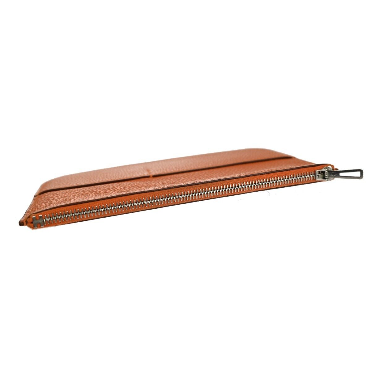 HERMES Logos Dogon GM Long Bifold Wallet Purse Veau Togo Leather orange 83RF064