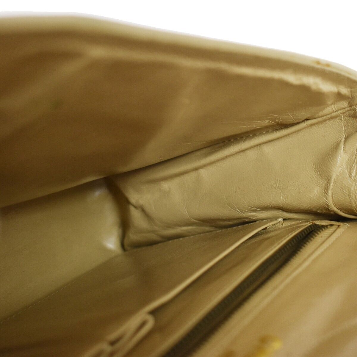 CHANEL CC Double Flap Paris Matelasse Chain Shoulder Bag Beige Vintage 648RH752