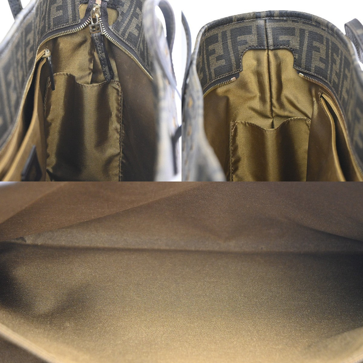 FENDI Logo Zucca x Star Pattern Tote Shoulder Bag Canvas PVC Leather BN 27RL554