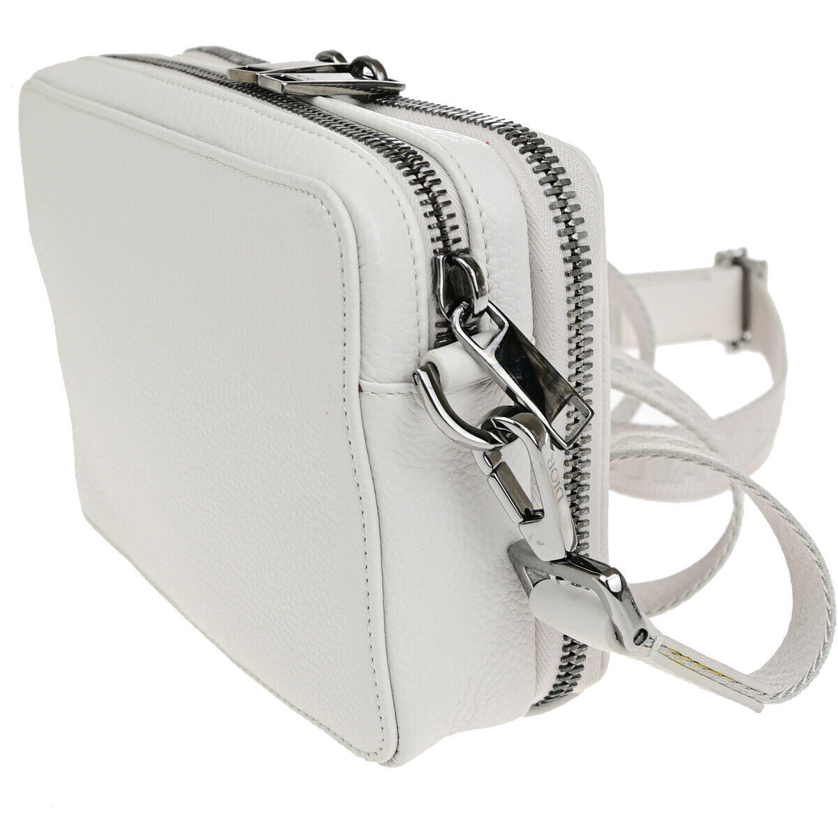 CHRISTIAN DIOR Logo Mini Shoulder Bag Leather White SHW Italy 22YG013