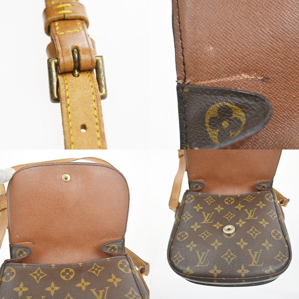 LOUIS VUITTON Saint Cloud MM Shoulder Bag Monogram Leather Brown M51243 39MA506