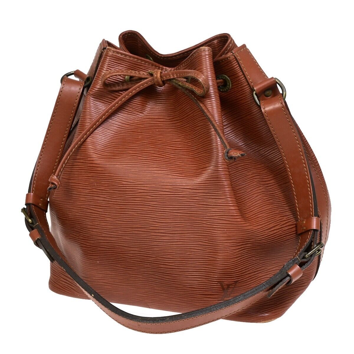 LOUIS VUITTON Petit Noe Drawstring Shoulder Bag Epi Leather Brown M44103 32EB758