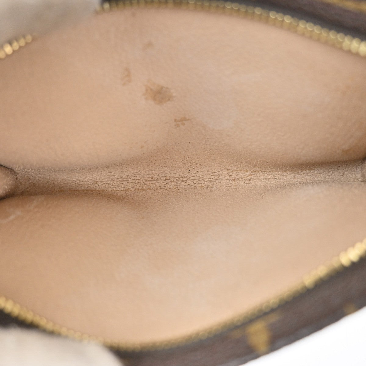 LOUIS VUITTON Logo BUCKET PM Pouch Bag Monogram Leather Brown France  05TA489