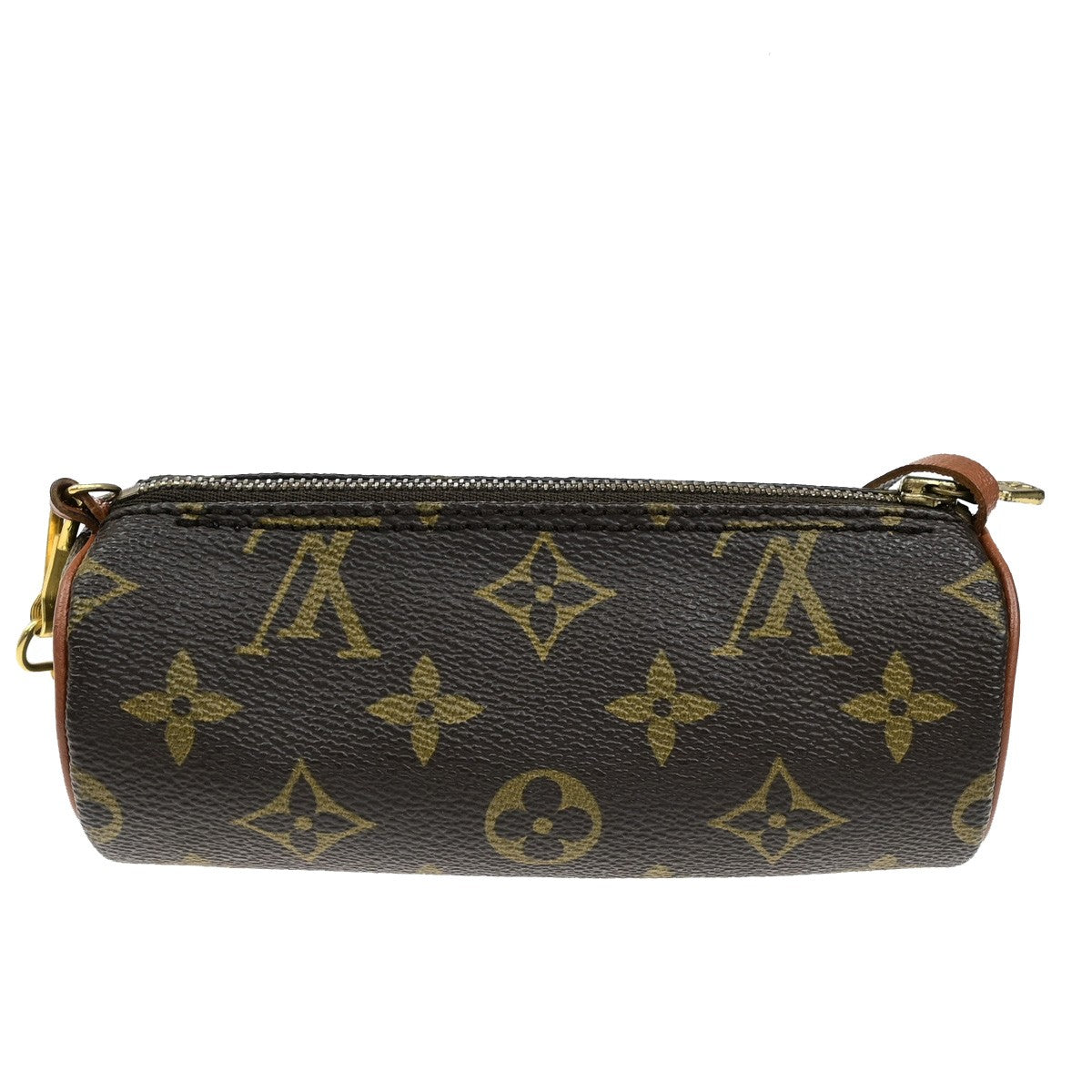 LOUIS VUITTON LV Papillon Pouch Mini Hand Bag Monogram Leather Brown 62YH064
