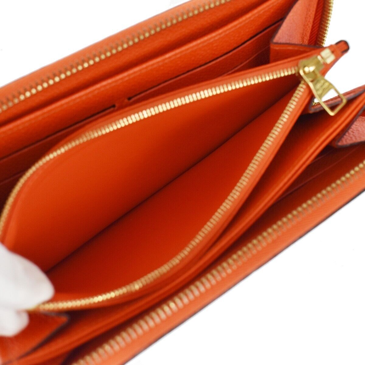 LOUIS VUITTON Long Zippy Wallet Monogram Empreinte Leather Orange M60775 69YB803