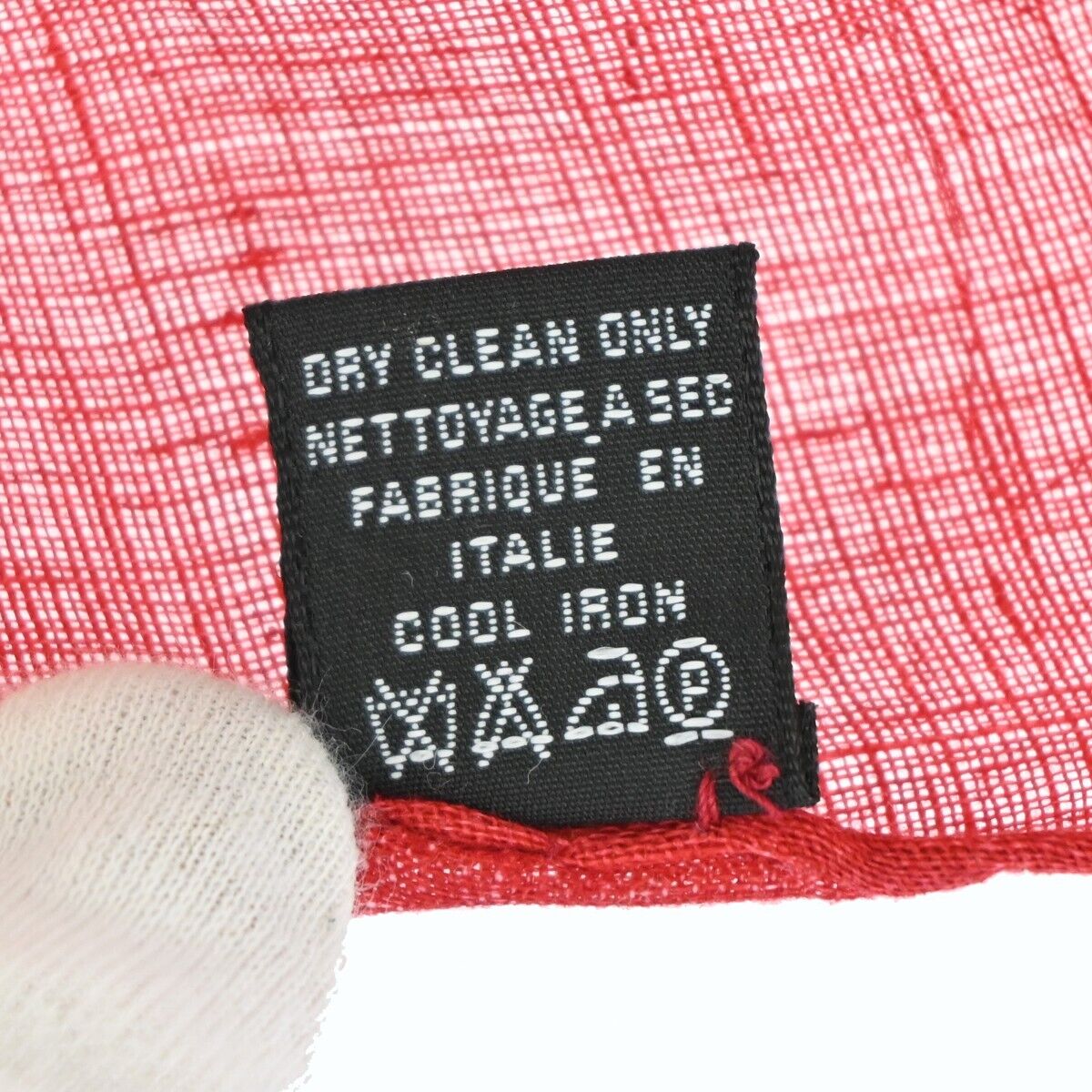 CHANEL CC Camellia XL JUMBO Scarf Handkerchief 100% Linen Red Accessory 61EA294