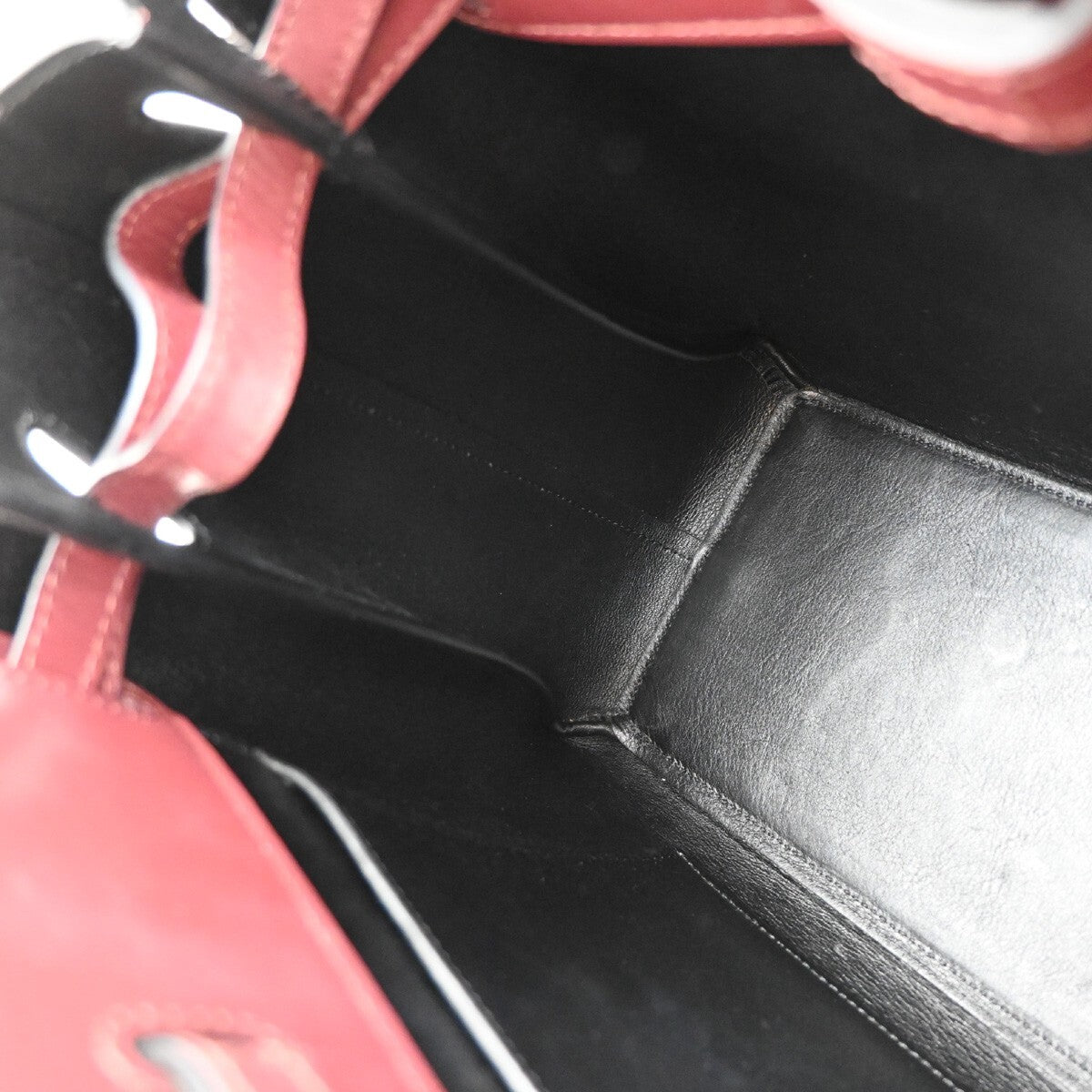 LOEWE Logo Lazo Hand Bag Leather Red Made in Spain 92RF255