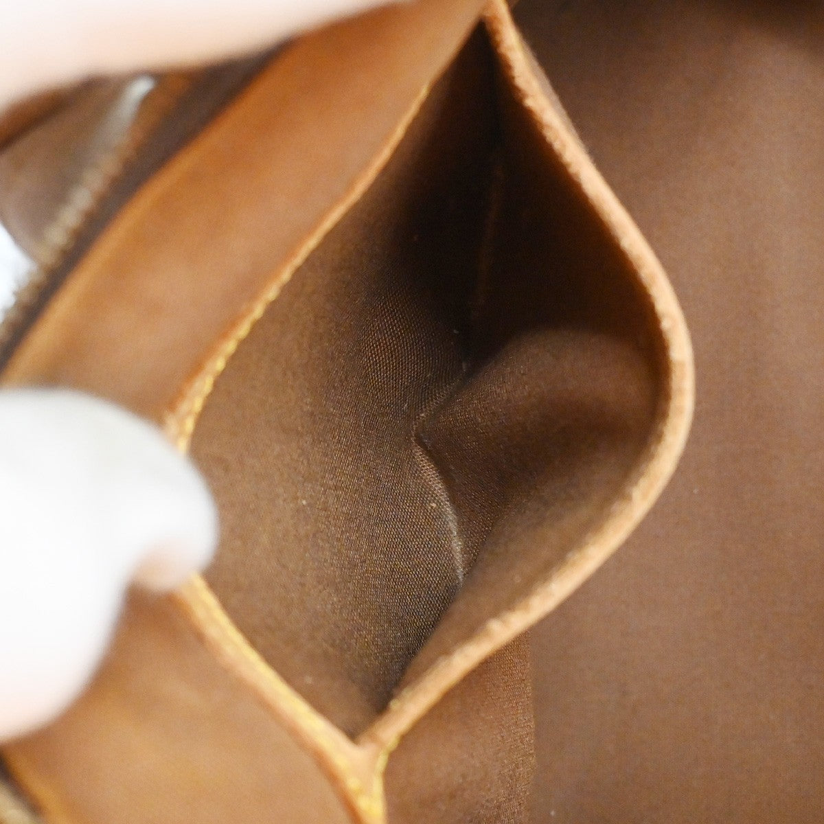 LOUIS VUITTON LV Logo Alma Hand Bag Monogram Leather Brown France M51130 33SA032