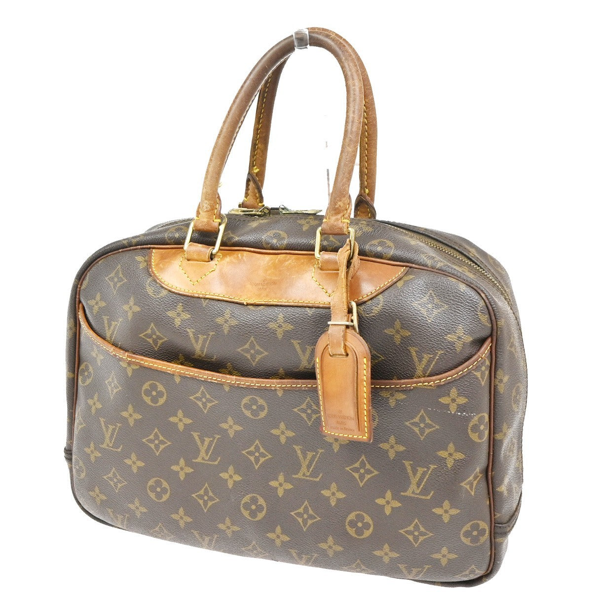 LOUIS VUITTON LV Logo Deauville Hand Bag Monogram Leather Brown M47270 62CA790