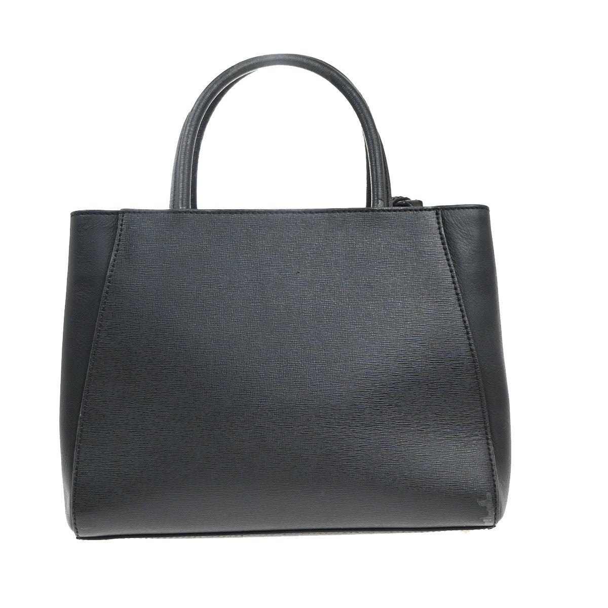 FENDI Logo Petit 2Jours 2Way Hand Bag Leather Monster Charm Black SHW 31KP570