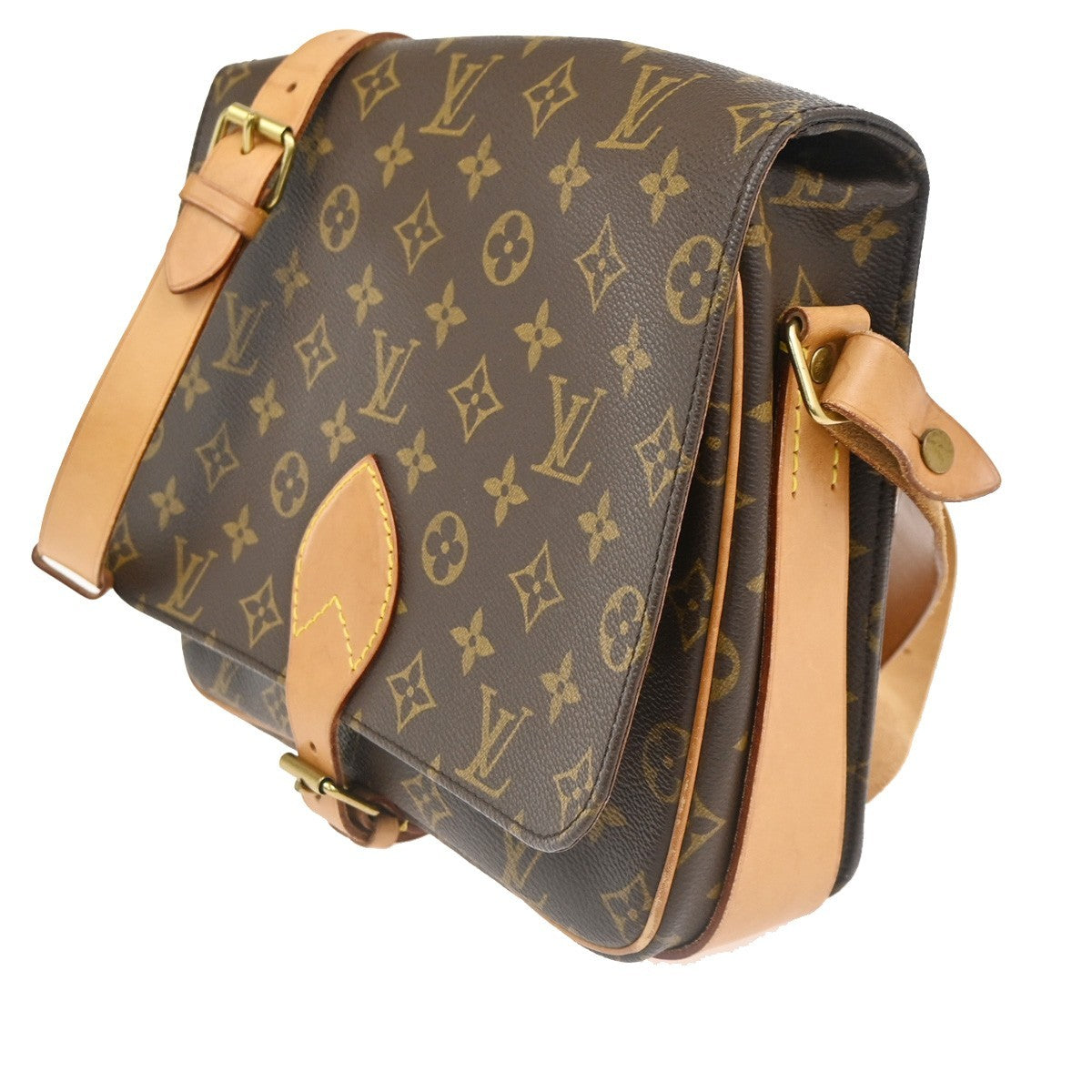 LOUIS VUITTON Cartouchiere GM Shoulder Bag Monogram Leather Brown M51252 77CA744