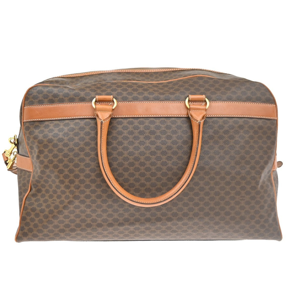 CELINE Macadam Pattern 2way Travel Shoulder Hand Bag PVC Leather Brown 33EG235