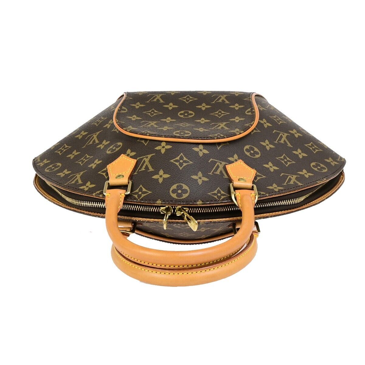 LOUIS VUITTON LV Logos Ellipse MM Hand Bag Monogram Leather Brown M51126 23ED078